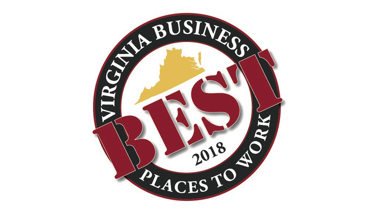 Virginia Business 2018 Best Place to Work badge